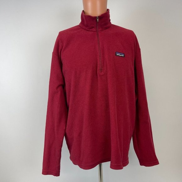 Patagonia Synchilla  Lighweight Quarter Zip Fleece Sweatshirt Red Size L - Picture 2 of 5